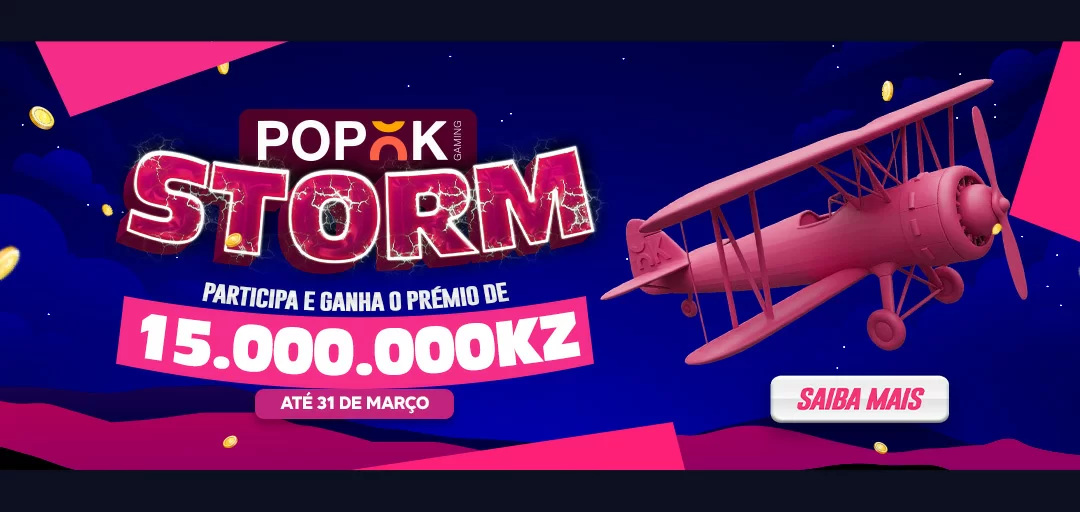 Descubra como funciona a Promoção Popok Storm, ganhe Free Bets enquanto joga e aproveite um fundo de prêmios de até 15.000.000 AOA nos jogos